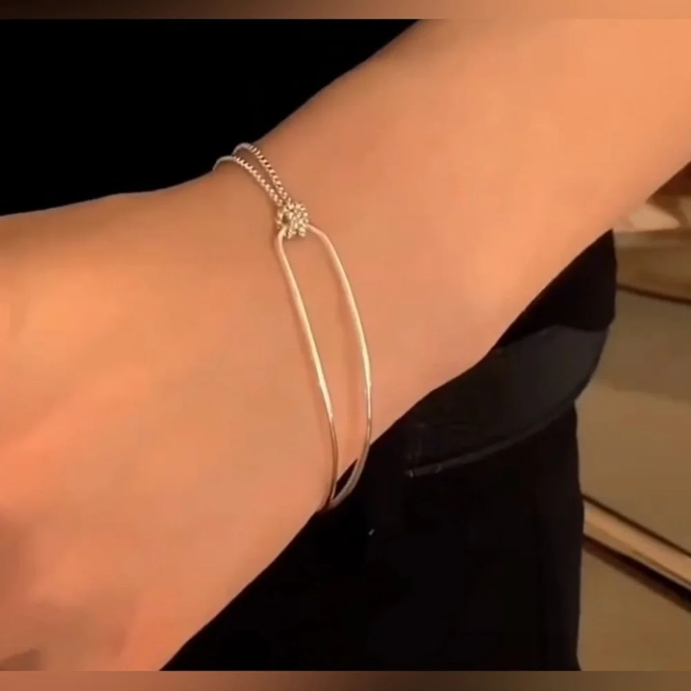 .925 Sterling Silver Chain and Knot Boho
Bracelet in Gift Box -  NIB - Picture 4 of 8